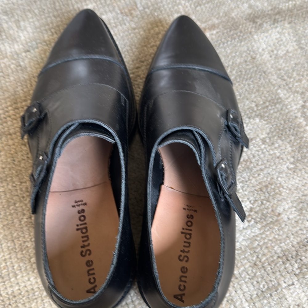 Acne Black Leather Oxfords with Sleek Design - Picture 2 of 3